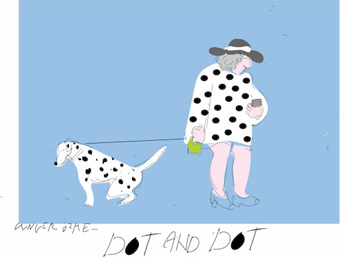 Dalmatian and woman