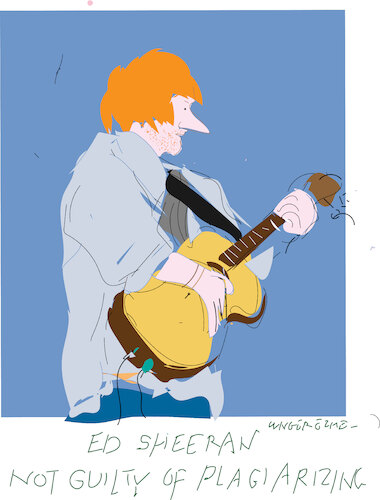 Cartoon: Ed Sheeran (medium) by gungor tagged ed,sheeran,is,not,guilty,ed,sheeran,is,not,guilty