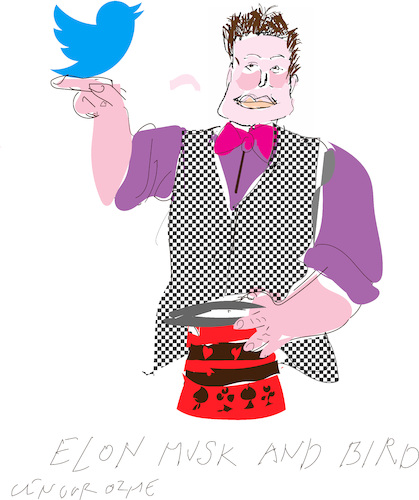 Cartoon: Elon Musk and Twitter (medium) by gungor tagged elon,musk,and,twitter,elon,musk,and,twitter