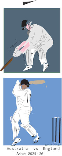 Cartoon: England Vs Australia ashes (medium) by gungor tagged cricket,australia,vs,england,cricket,australia,vs,england