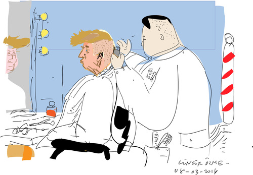 Cartoon: Haircut (medium) by gungor tagged election,2016