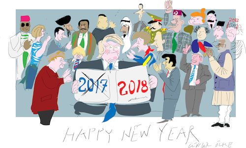 Cartoon: Happy New year 2018 (medium) by gungor tagged world