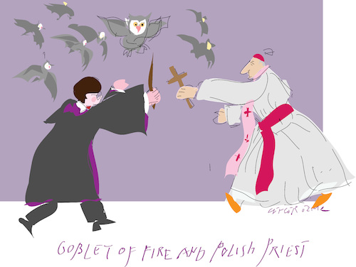 Cartoon: Harry Potter (medium) by gungor tagged poland,poland