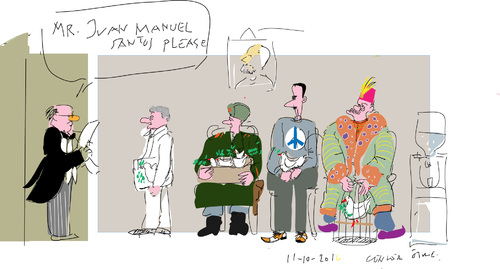Cartoon: Juan Manuel Santos (medium) by gungor tagged columbia