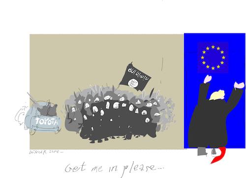 Cartoon: Let me in (medium) by gungor tagged europe,europe