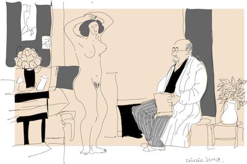 Cartoon: Muse 2 and dirty old painter (medium) by gungor tagged art