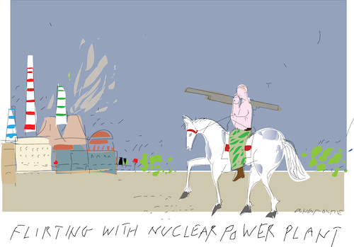 Cartoon: Nuclear plant in Ukraine (medium) by gungor tagged nuclear,plant,in,ukraine,nuclear,plant,in,ukraine