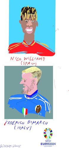 Cartoon: N.Williams and F.Dimarco (medium) by gungor tagged two,players,from,euro,cup,2024,two,players,from,euro,cup,2024