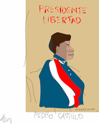 Cartoon: Pedro Castillo (medium) by gungor tagged ex,president,of,peru,ex,president,of,peru