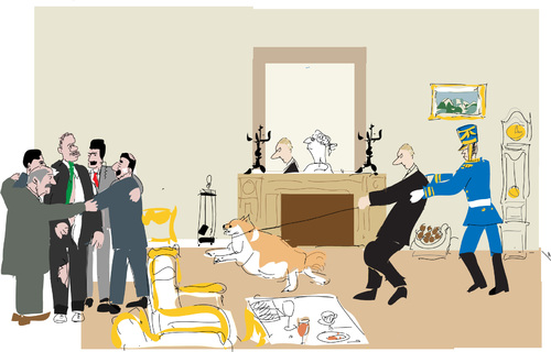 Cartoon: Political Dog (medium) by gungor tagged russia,russia,russland,kremel,syrien,krise,türkei,präsident