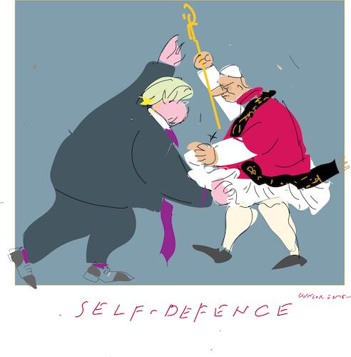 Cartoon: Pope Leo under attack (medium) by gungor tagged pope,versus,trump,pope,versus,trump