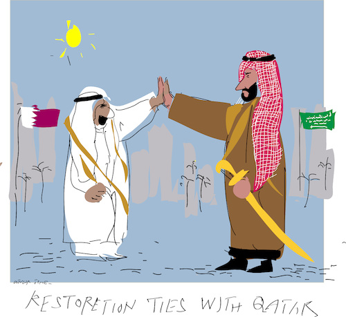 Cartoon: Restoration with Qatar (medium) by gungor tagged middle,east,middle,east