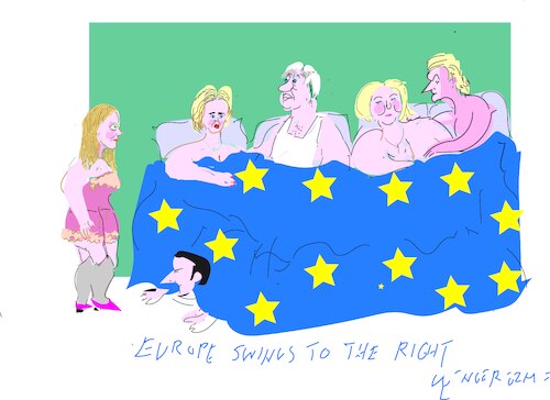 Cartoon: Right wing swingers (medium) by gungor tagged europe,swings,to,the,right,2024t,europe,swings,to,the,right,2024t