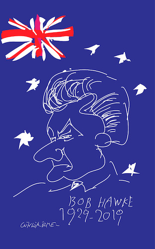 Cartoon: Robert James Lee Hawke (medium) by gungor tagged australia,australia