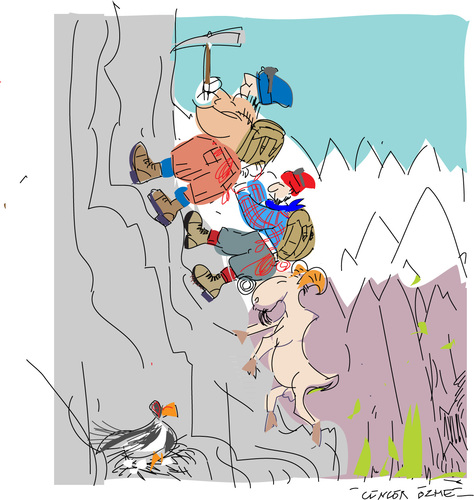 Cartoon: Rock Climbers (medium) by gungor tagged adventure