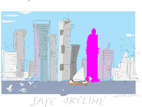 Cartoon: Safe Skyline (medium) by gungor tagged architecture,architecture