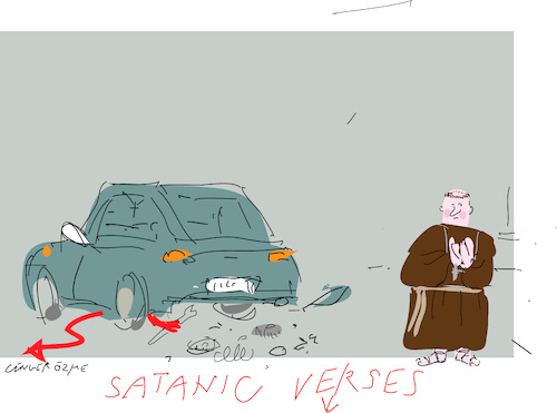 Cartoon: Satanic Verses (medium) by gungor tagged priest,priest
