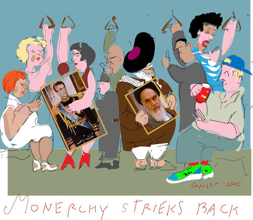 Cartoon: Shah or mollah (medium) by gungor tagged iranian,revolt,2026,iranian,revolt,2026