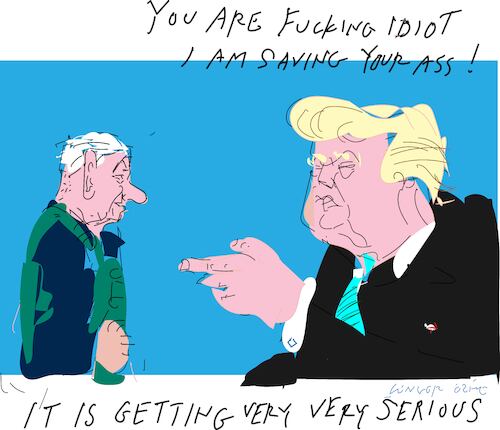 Cartoon: The gloves are off (medium) by gungor tagged trump,versus,netanyahu,trump,versus,netanyahu