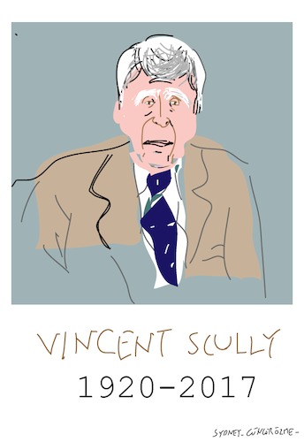 Cartoon: Vincent Scully (medium) by gungor tagged usa