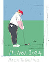 Cartoon: He is back to golfing (small) by gungor tagged wunner,is,donald,trump