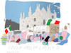 Cartoon: No Jab No Job (small) by gungor tagged italians,protests,against,green,pass