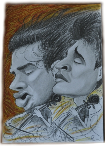 Cartoon: 2cellos (medium) by Tomek tagged 2cellos