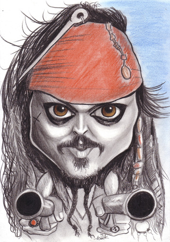 Cartoon: captain jack sparrow (medium) by Tomek tagged johnny,depp,captain,jack,sparrow,pirates,of,the,caribbean