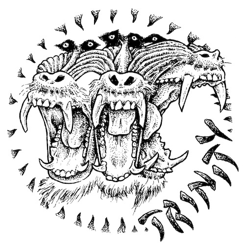 Cartoon: mandrills thrill (medium) by JP tagged trinity,mandrill,baboon,monkey,janus,voodoo,shout,jaw,teeth,mandrill,baboon,monkey,janus,voodoo,shout,jaw,teeth