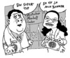 Cartoon: spd-ag (small) by JP tagged spd,sarrazin,gabriel,nahles,aktie,kurs,leitkultur