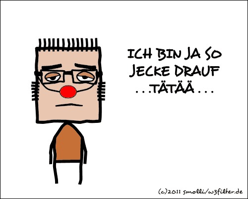 Cartoon: Ich bin ja so jecke (medium) by smolli tagged smolli,karneval,fasching,cologne,köln,helau,alaaf