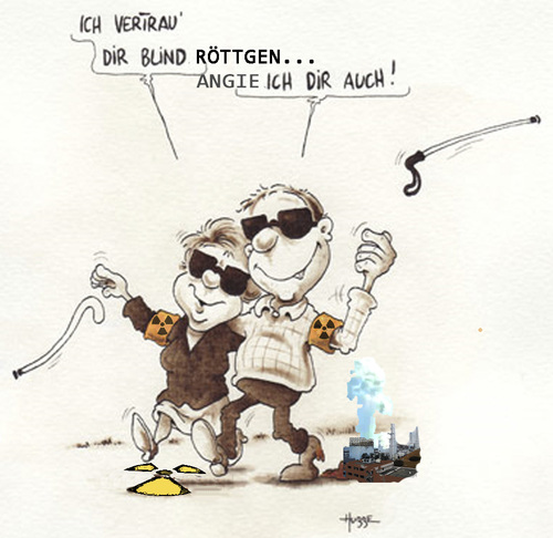 Cartoon: Mit Augenmaß (medium) by Summa summa tagged röttgen,merkel,deutschland,politik,ökonomie,energie,atom