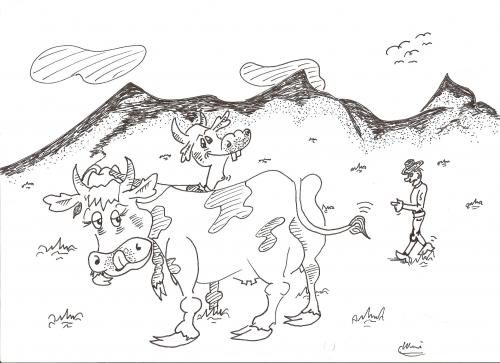 Cartoon: The Farmer (medium) by Backrounder tagged farmer,cow