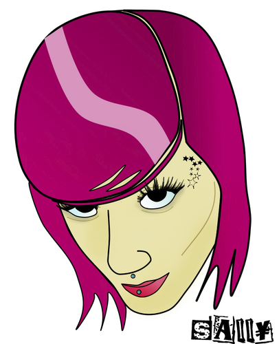 Cartoon: Sally (medium) by Error Post Mort tagged sally,vector,pink,hair