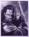 Cartoon: Aragorn Black-White pastel (small) by DEMMAN tagged aragorn,black,white,portrait,pastel,kos,dimitris,emm