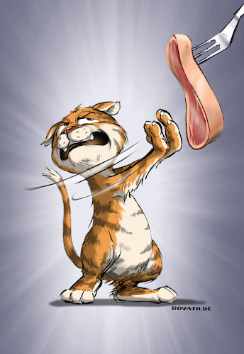 Cartoon: Tiger (medium) by Zoltan tagged unpleasant,taker,zoltan,dovath,illustration,comic,tiger,fleisch,annehmen,ablehnen