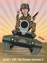 Cartoon: Bundeswehr Renovierung (small) by ESchröder tagged verteidigungsministerin,ursula,von,der,leyen,bundeswehr,panzer,panzertruppe,investitionsstau,aufrüstung,nato,eingreiftruppe