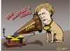 Cartoon: Her masters voice (small) by ESchröder tagged merkel,lobby,hörigkeit,atomkonzerne