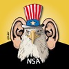 Cartoon: NSA (small) by ESchröder tagged nsa geheimdienst überwachung spionage frankreich präsidenten hollande sarkozy chirac abhörskandal usa wappen tier eagle
