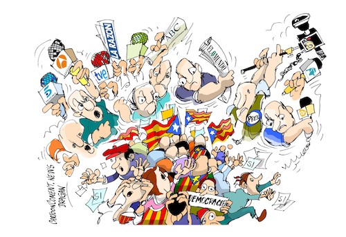 Cartoon: a por ellos (medium) by Dragan tagged catalonia,cataluna,espana,referendum