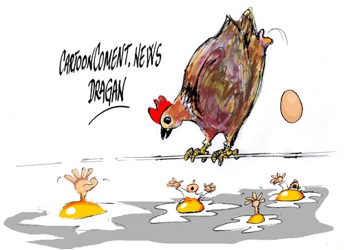 Cartoon: Alemania-huevos organicos (medium) by Dragan tagged alemania,huevos,organicos,industria,alimentaria,medio,ambiente,cartoon