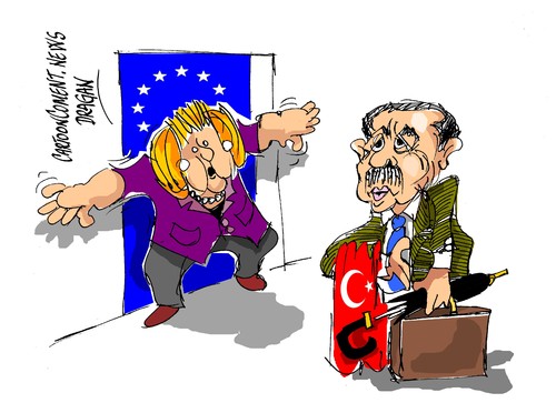 Cartoon: Alemania-Turquia-bloqueo (medium) by Dragan tagged cartoon,politics,europea,union,bloqueo,turquia,alemania