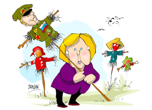 Cartoon: Angela Merkel-Rusia (medium) by Dragan tagged angela,merkel,rusia