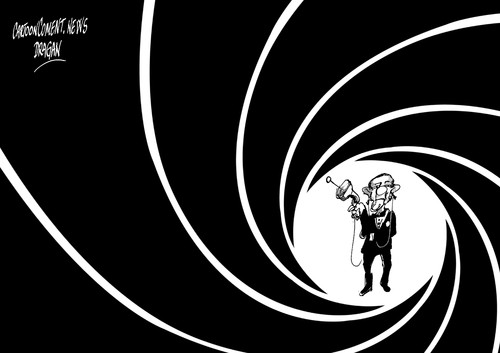 Cartoon: Barack Obama 007 (medium) by Dragan tagged barack,obama,007,eeuu,espionaje,estados,unidos,politics,cartoon