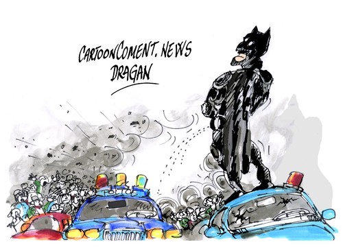 Cartoon: Batman-El caballero oscuro (medium) by Dragan tagged batman,caballero,oscuro,estados,unidos,denver,matanza,cartoon
