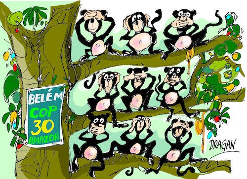 Cartoon: Belem-COP30-Amazonia (medium) by Dragan tagged belem,cop30,amazonia