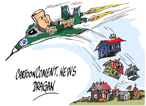 Cartoon: Benjamin Netanyahu-colonias (medium) by Dragan tagged benjamin,netanyahu,israel,palestina,colonias,politics,cartoon