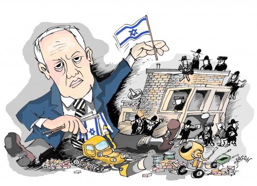 Cartoon: Benjamin Netanyahu (medium) by Dragan tagged benjamin,natanyahu,israel,asentamientos,cisjordania,oriente,proximo