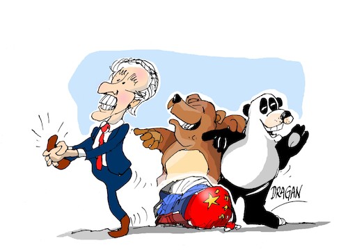 Cartoon: Biden-una roca (medium) by Dragan tagged biden,joe,rusia,ukrania,china