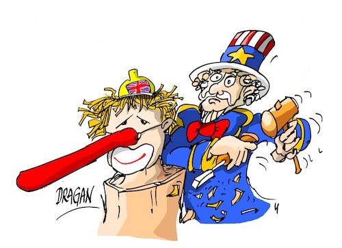 Cartoon: Boris Johnson-amenaza (medium) by Dragan tagged boris,johnson,inglatera,putin,rosia